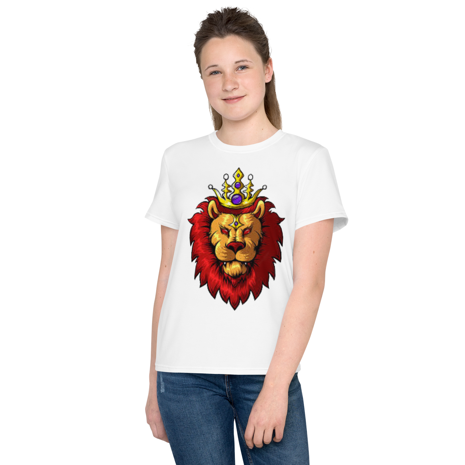 Camiseta juvenil com gola redonda Lion King
