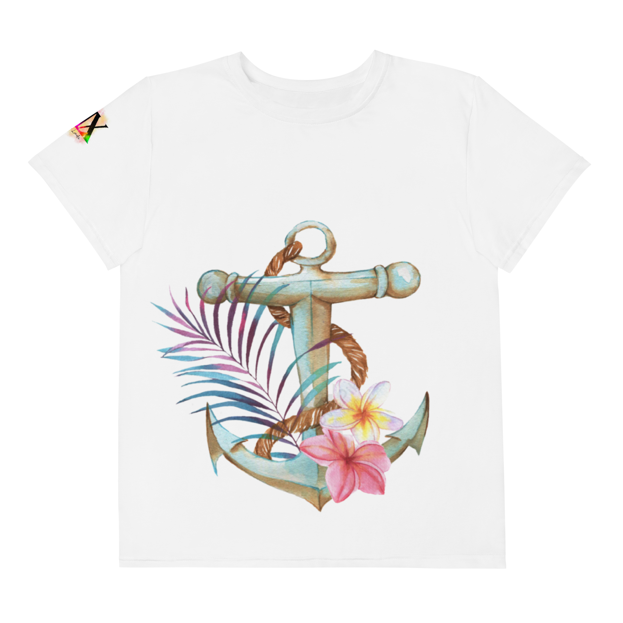 Camiseta juvenil cuello redondo ancla