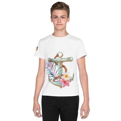 Camiseta juvenil cuello redondo ancla