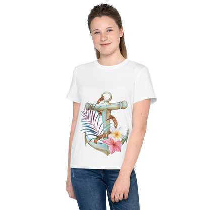 Camiseta juvenil cuello redondo ancla
