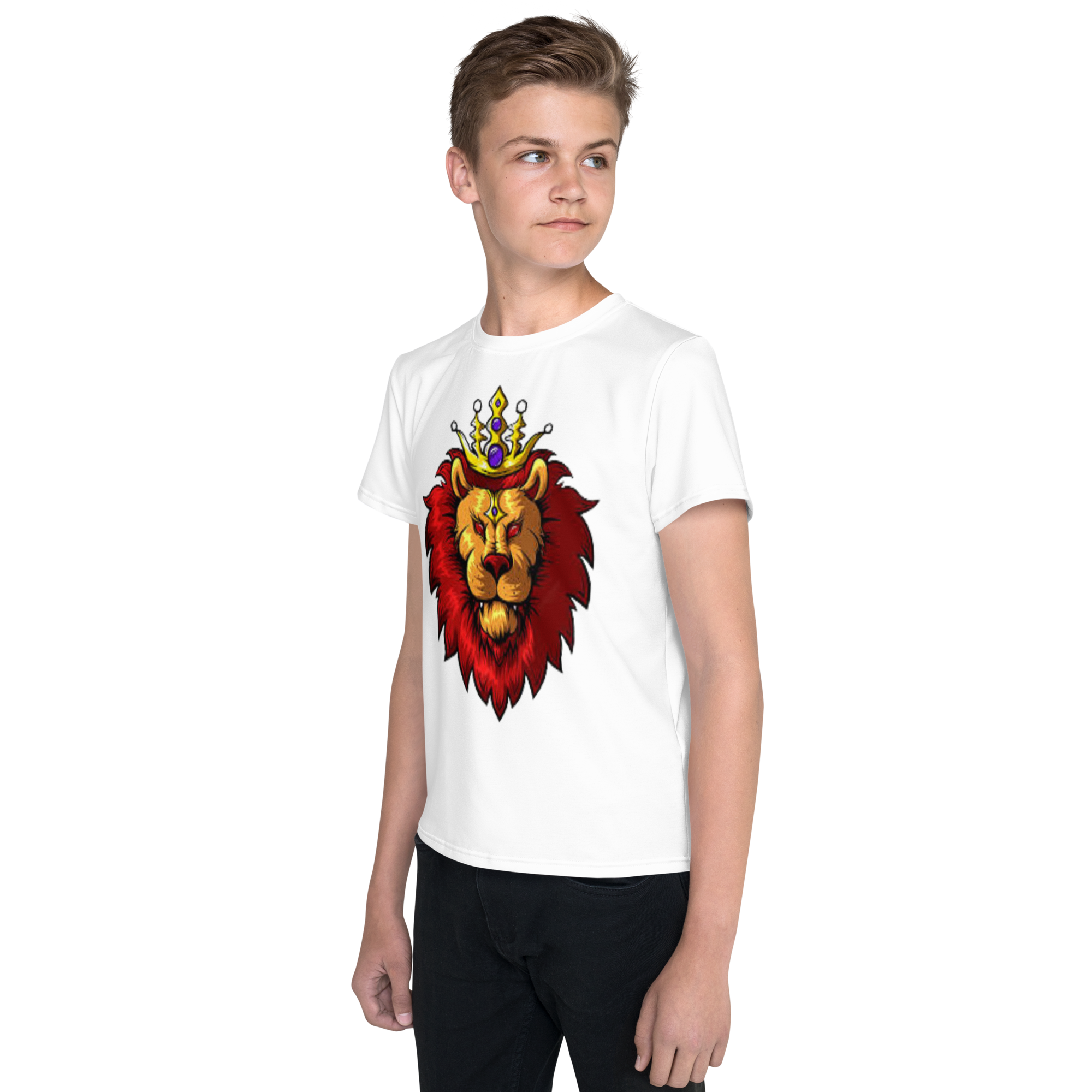 Camiseta juvenil com gola redonda Lion King