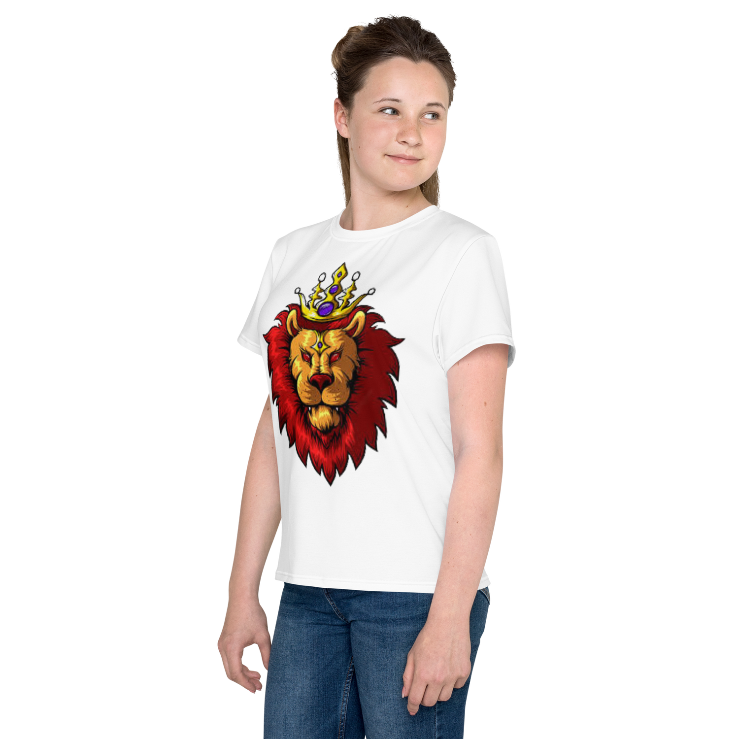 Camiseta juvenil com gola redonda Lion King