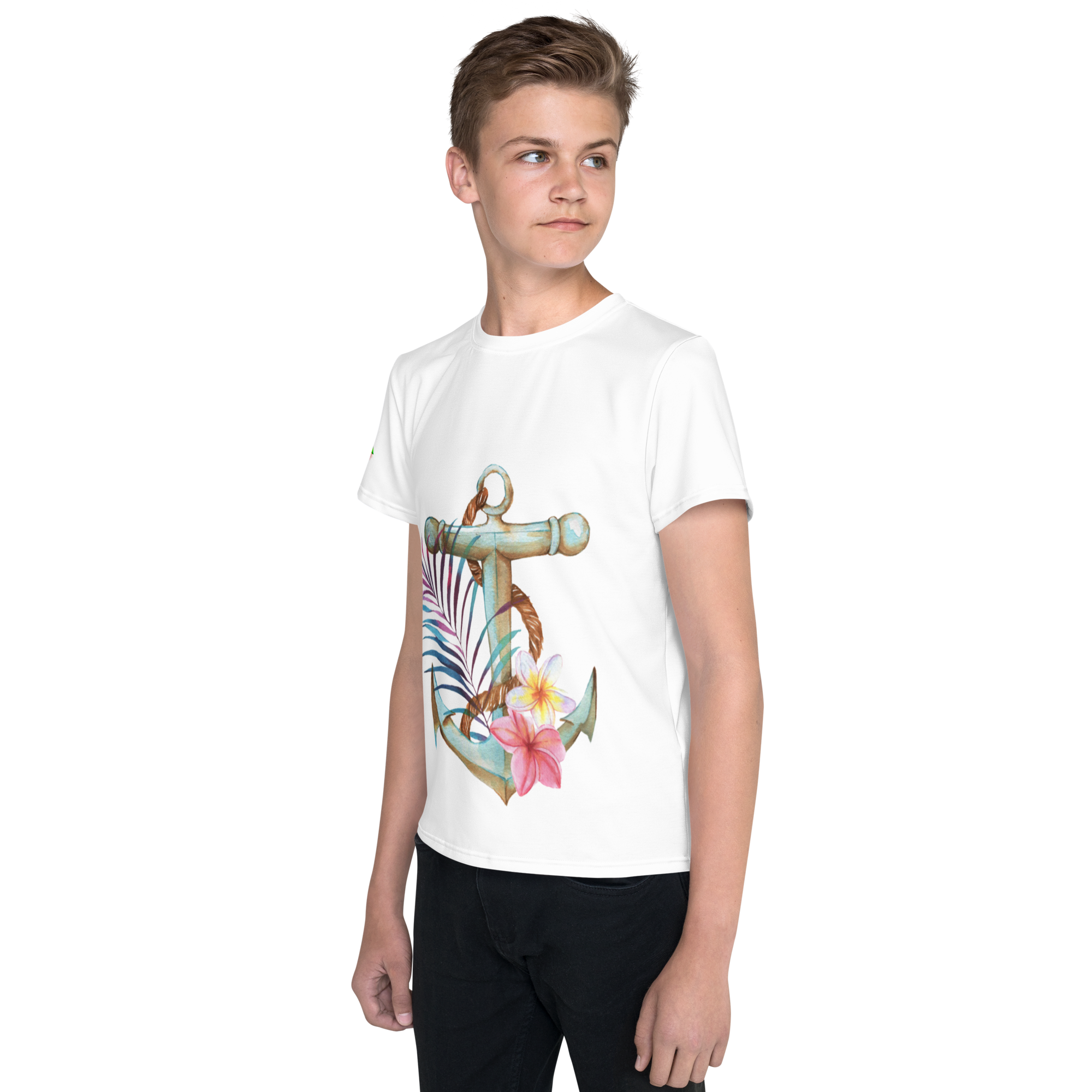 Camiseta juvenil cuello redondo ancla