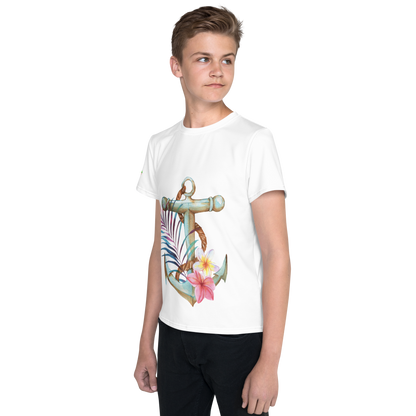 Camiseta juvenil cuello redondo ancla
