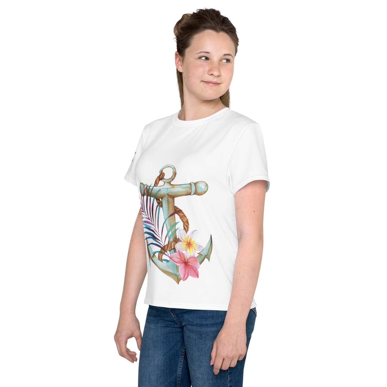 Camiseta juvenil cuello redondo ancla