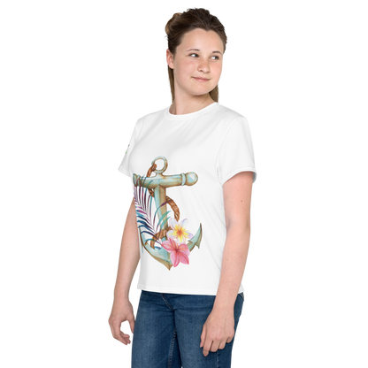 Camiseta juvenil cuello redondo ancla