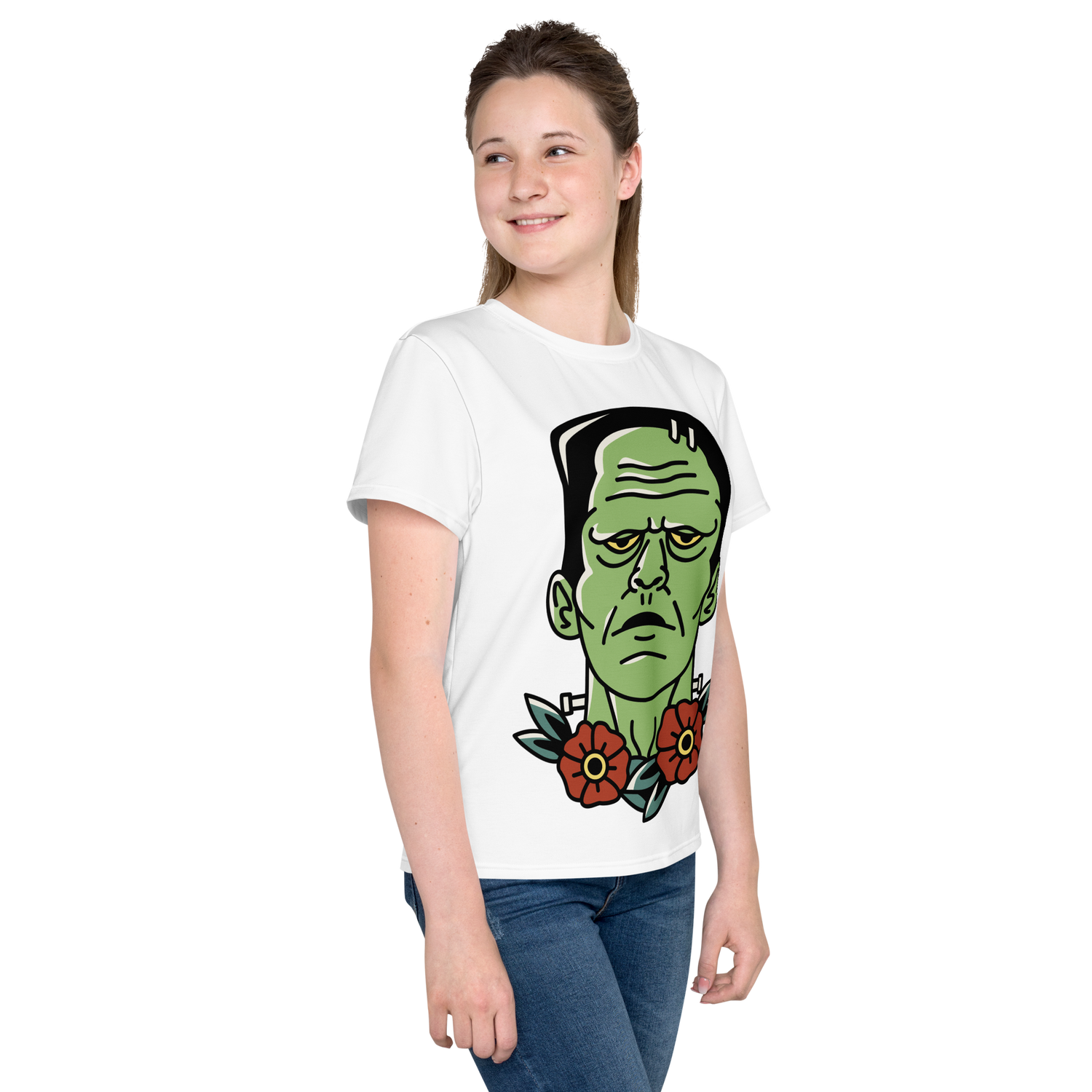 Camiseta juvenil cuello redondo frankenstein