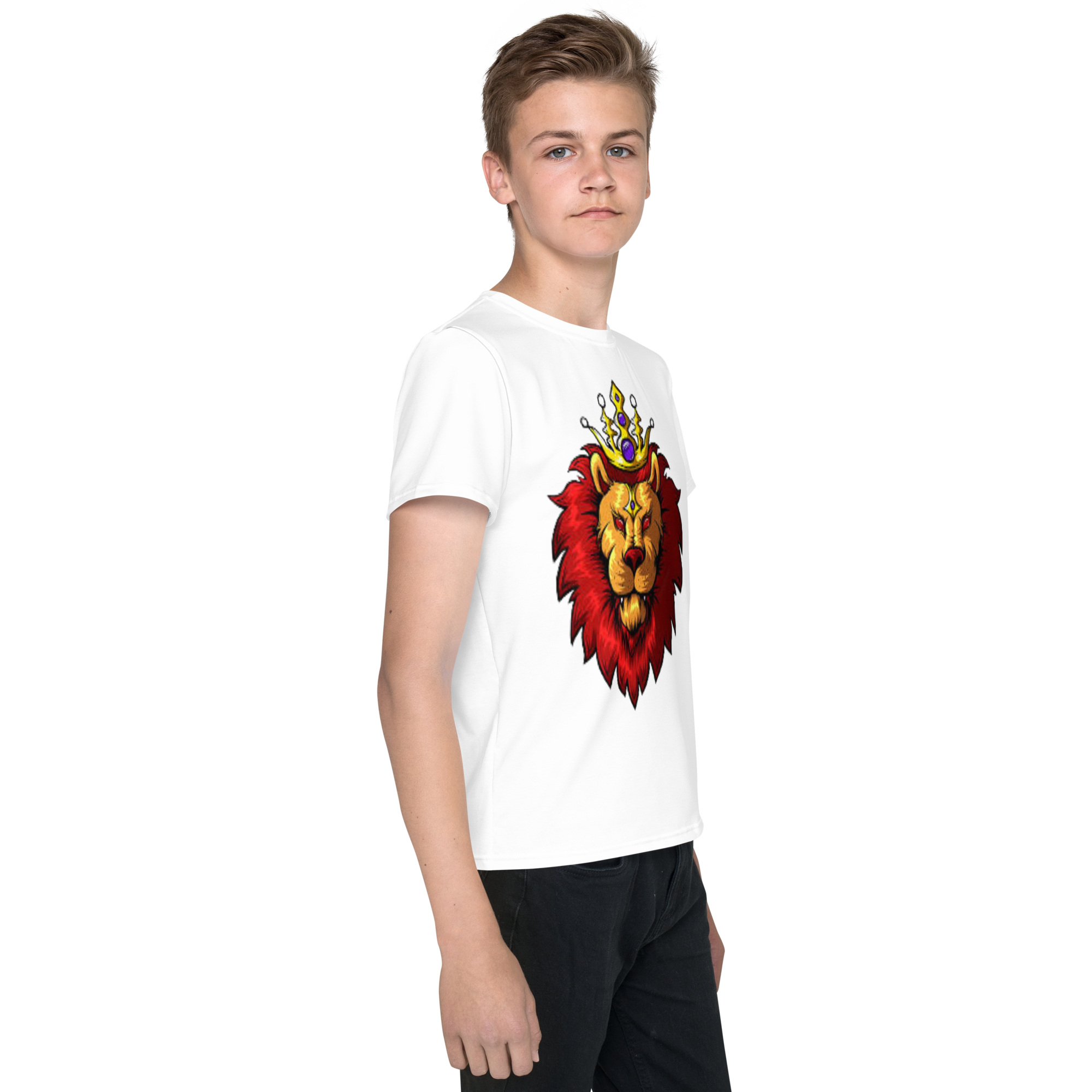 Camiseta juvenil com gola redonda Lion King
