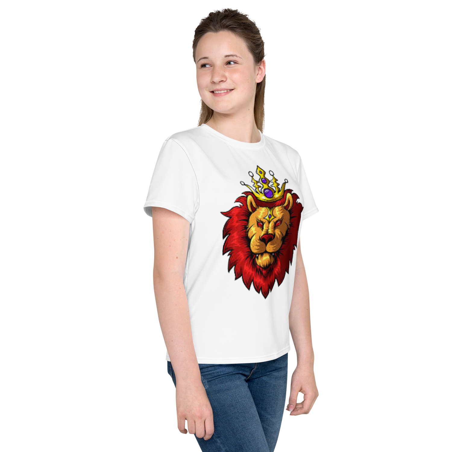 Camiseta juvenil com gola redonda Lion King
