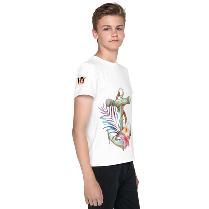 Camiseta juvenil cuello redondo ancla
