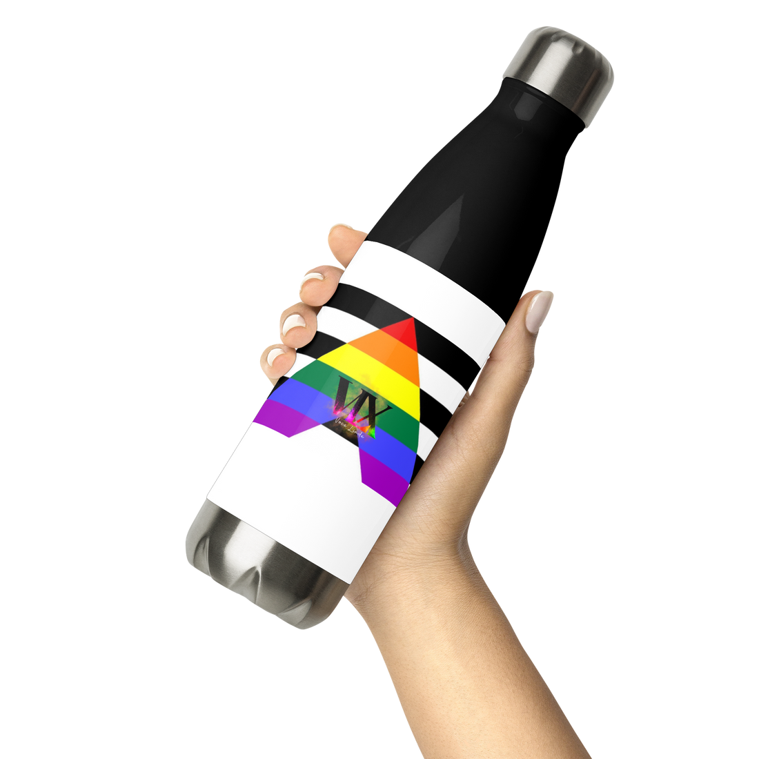 Botella de agua de acero inoxidable Bandera recta de aliado