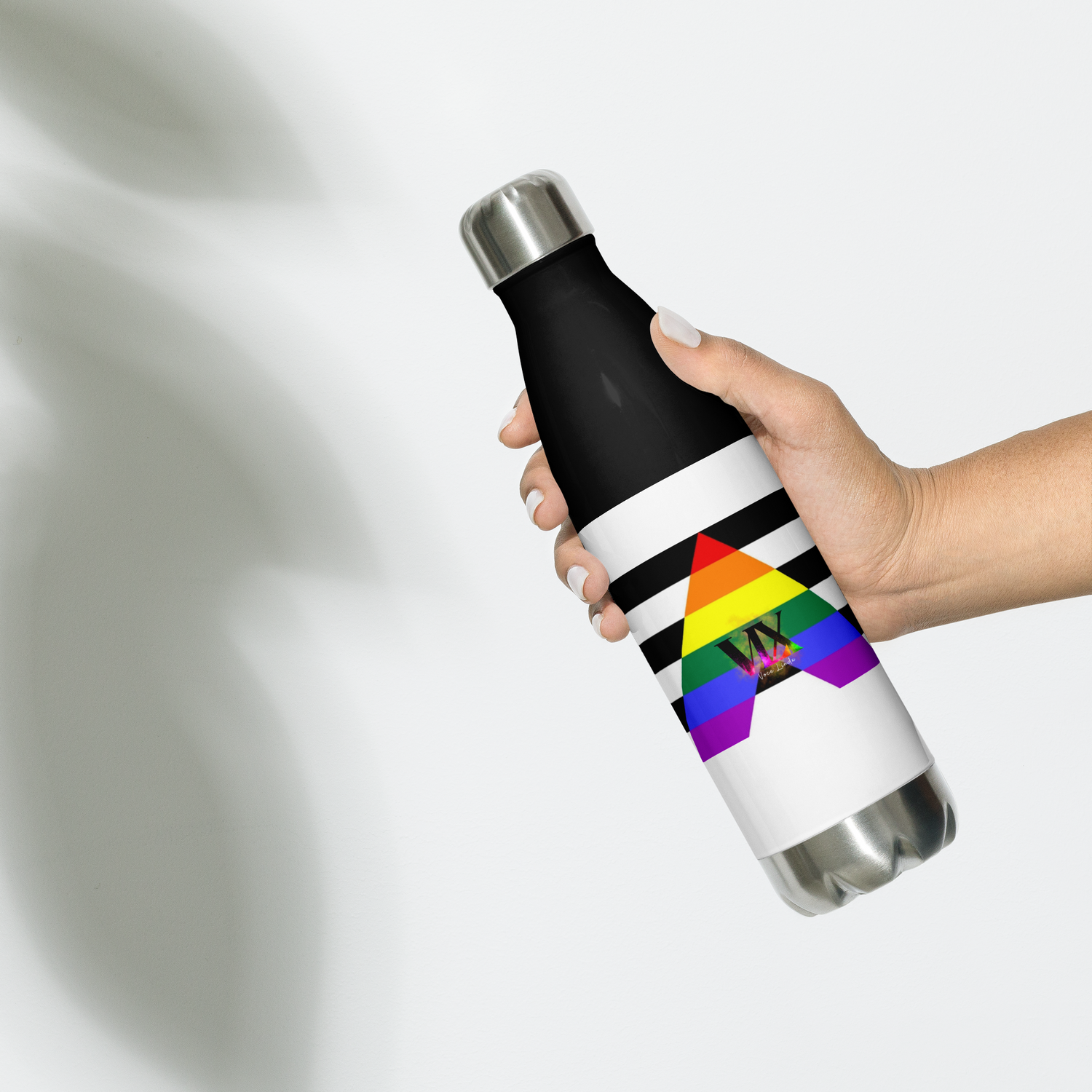 Botella de agua de acero inoxidable Bandera recta de aliado
