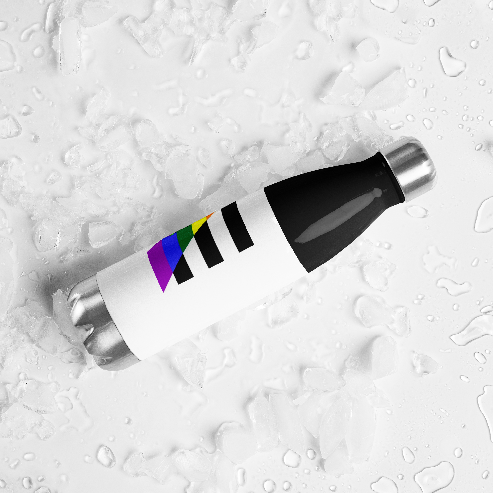 Botella de agua de acero inoxidable Bandera recta de aliado