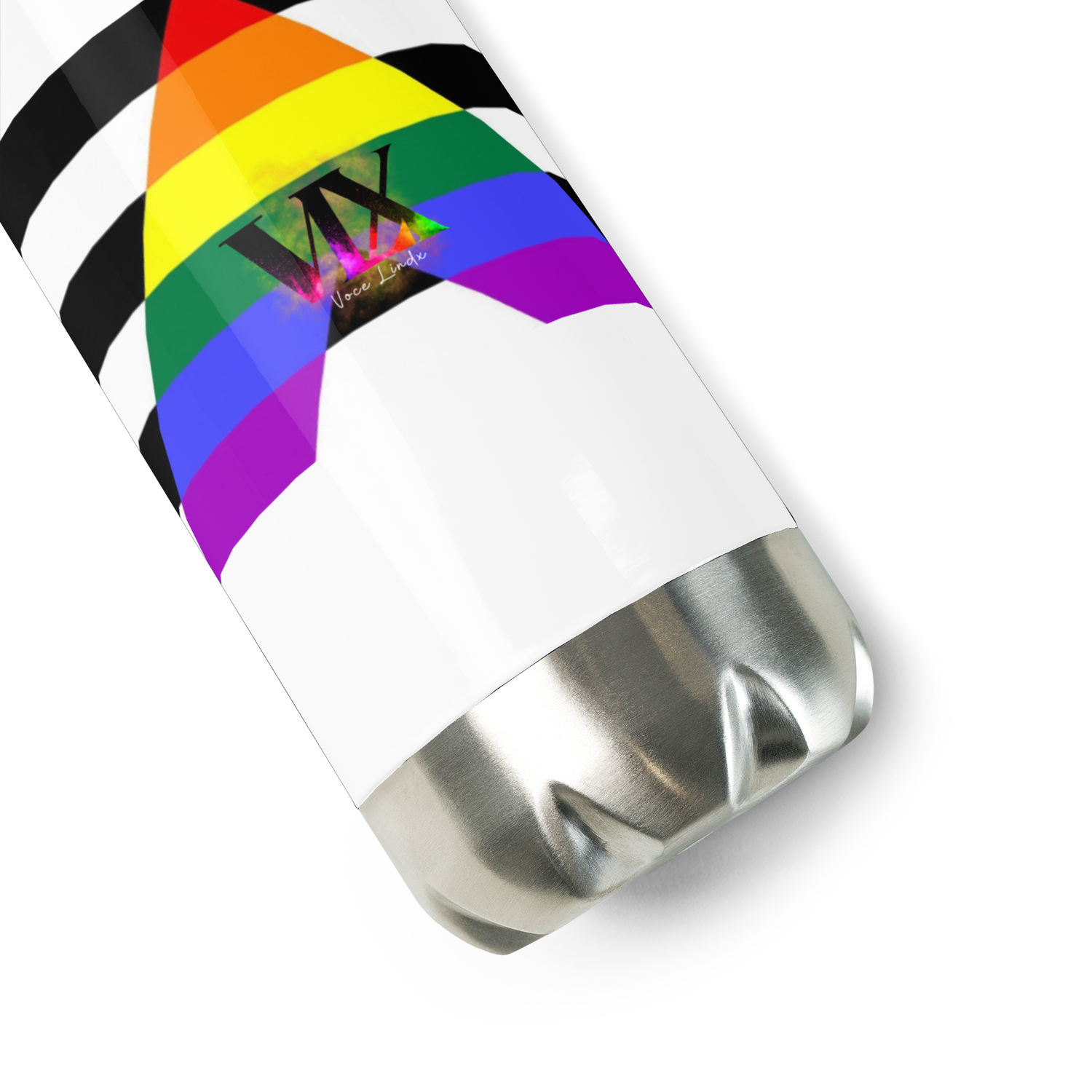 Botella de agua de acero inoxidable Bandera recta de aliado