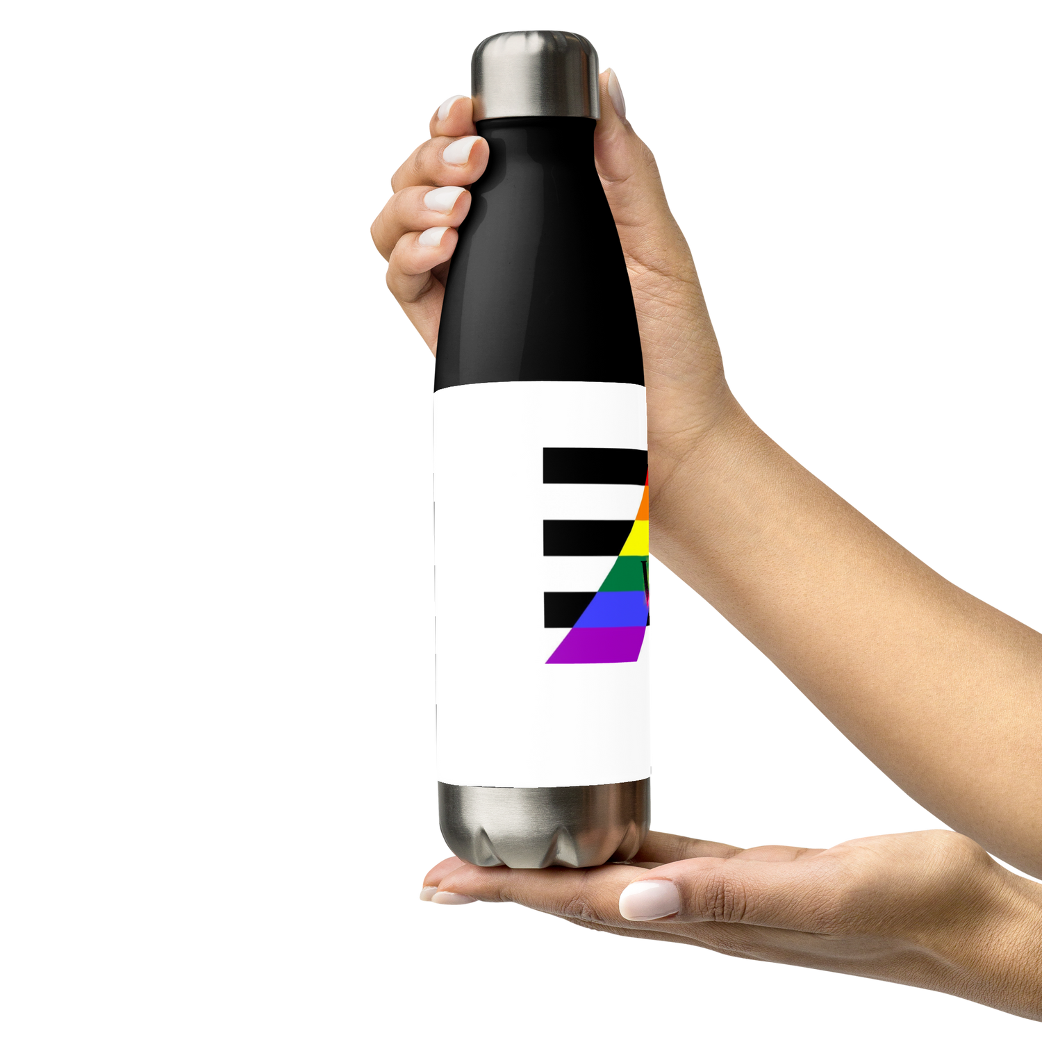 Botella de agua de acero inoxidable Bandera recta de aliado