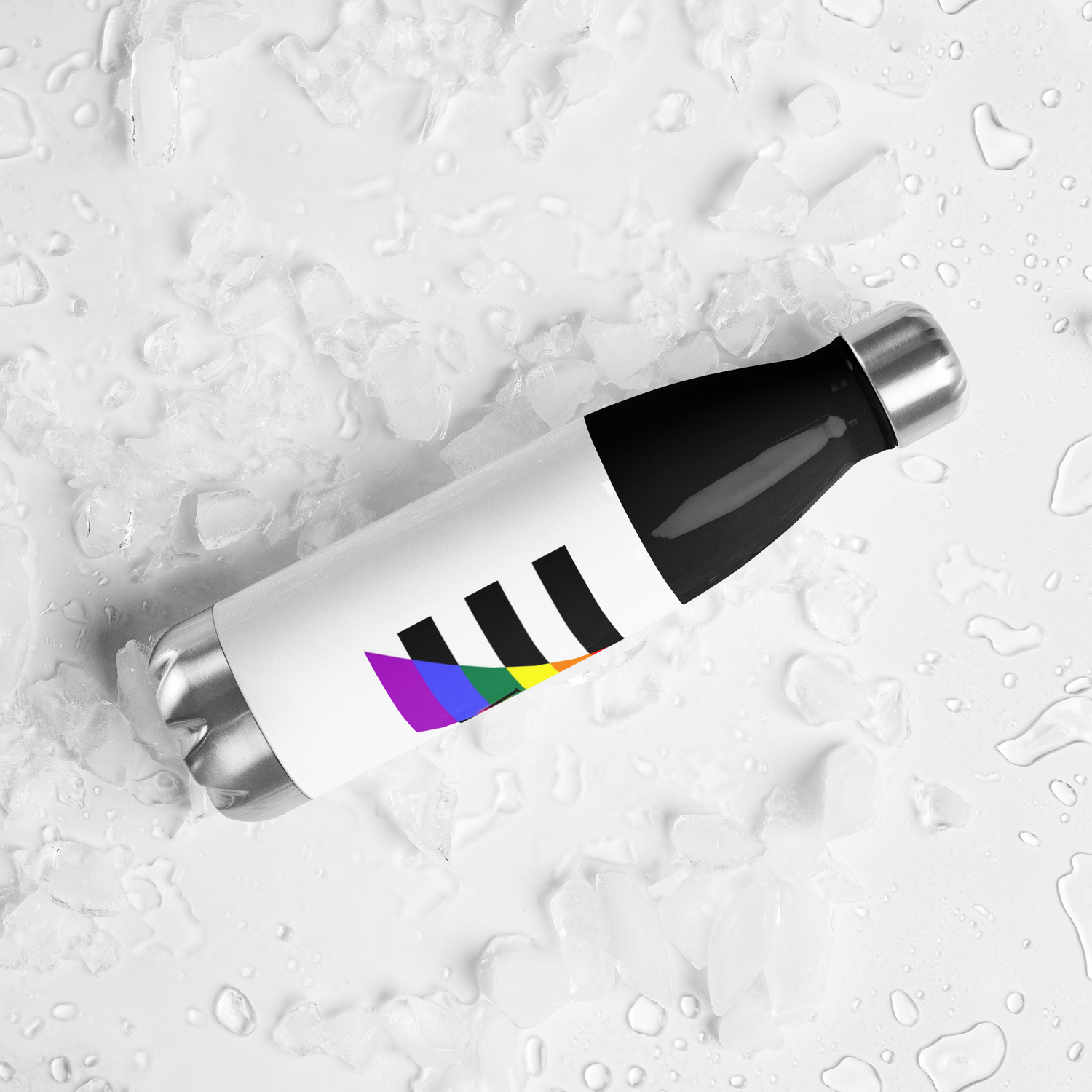 Botella de agua de acero inoxidable Bandera recta de aliado