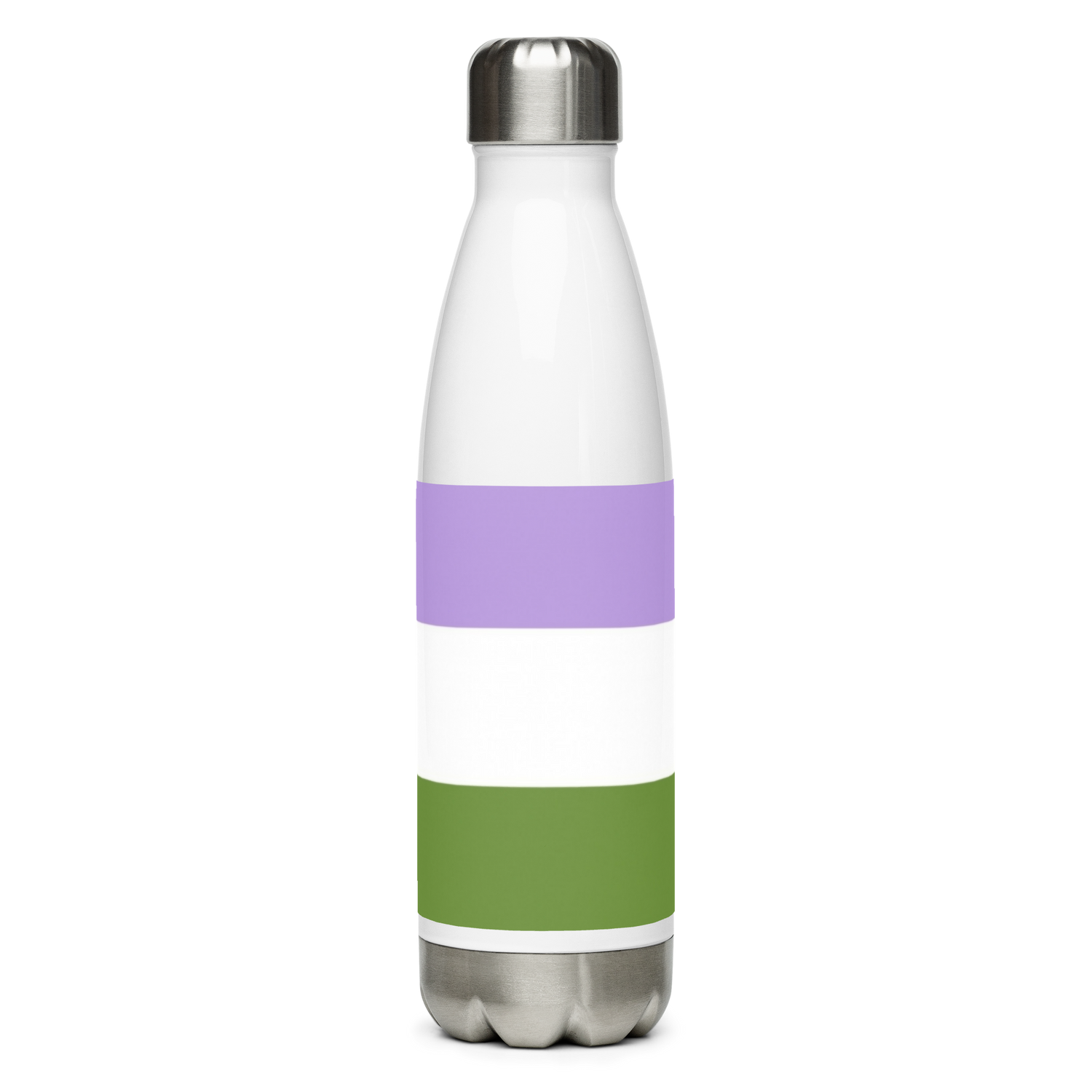 Botella de agua de acero inoxidable Bandera Genderqueer
