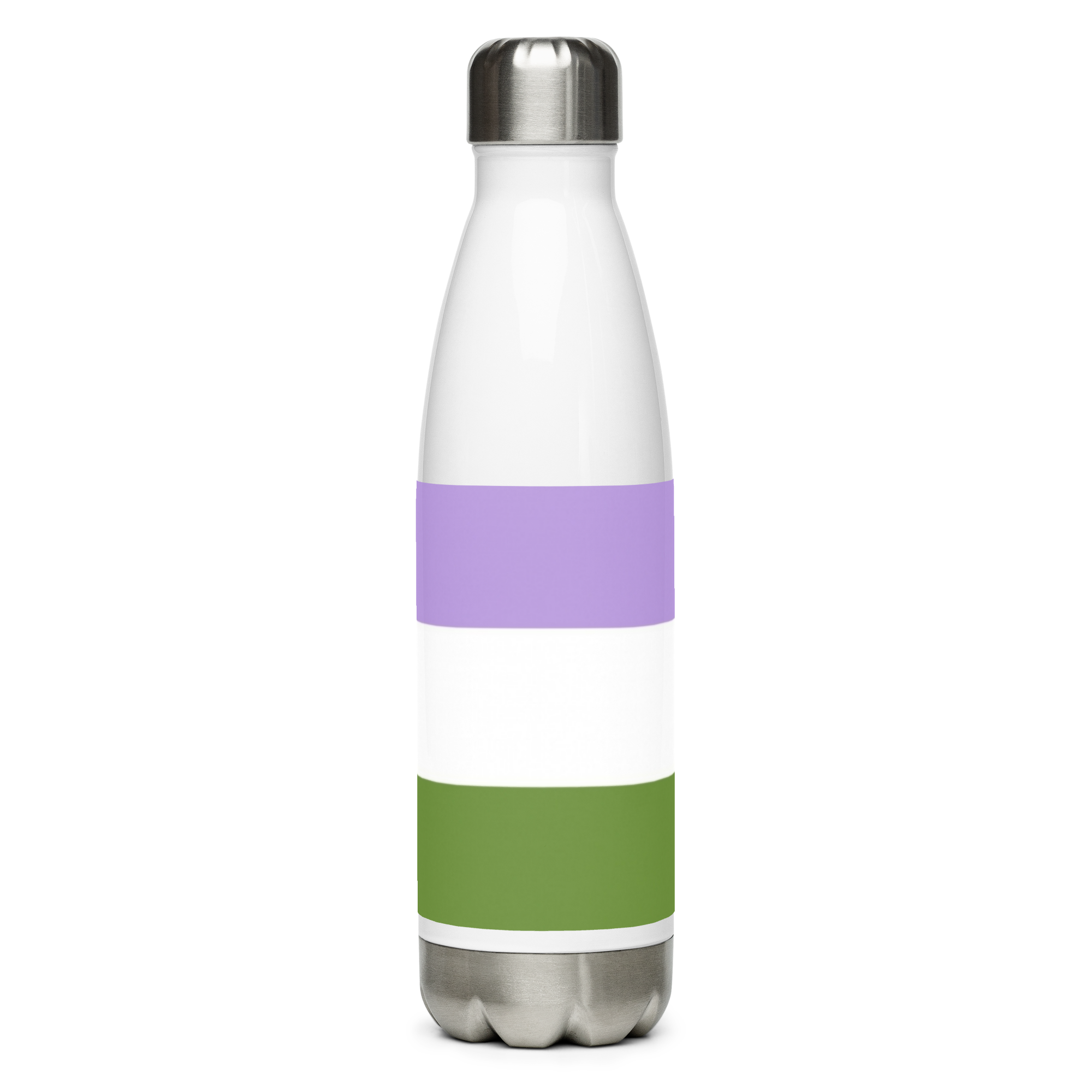 Botella de agua de acero inoxidable Bandera Genderqueer