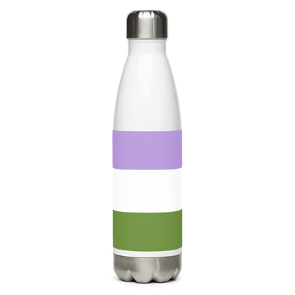 Botella de agua de acero inoxidable Bandera Genderqueer