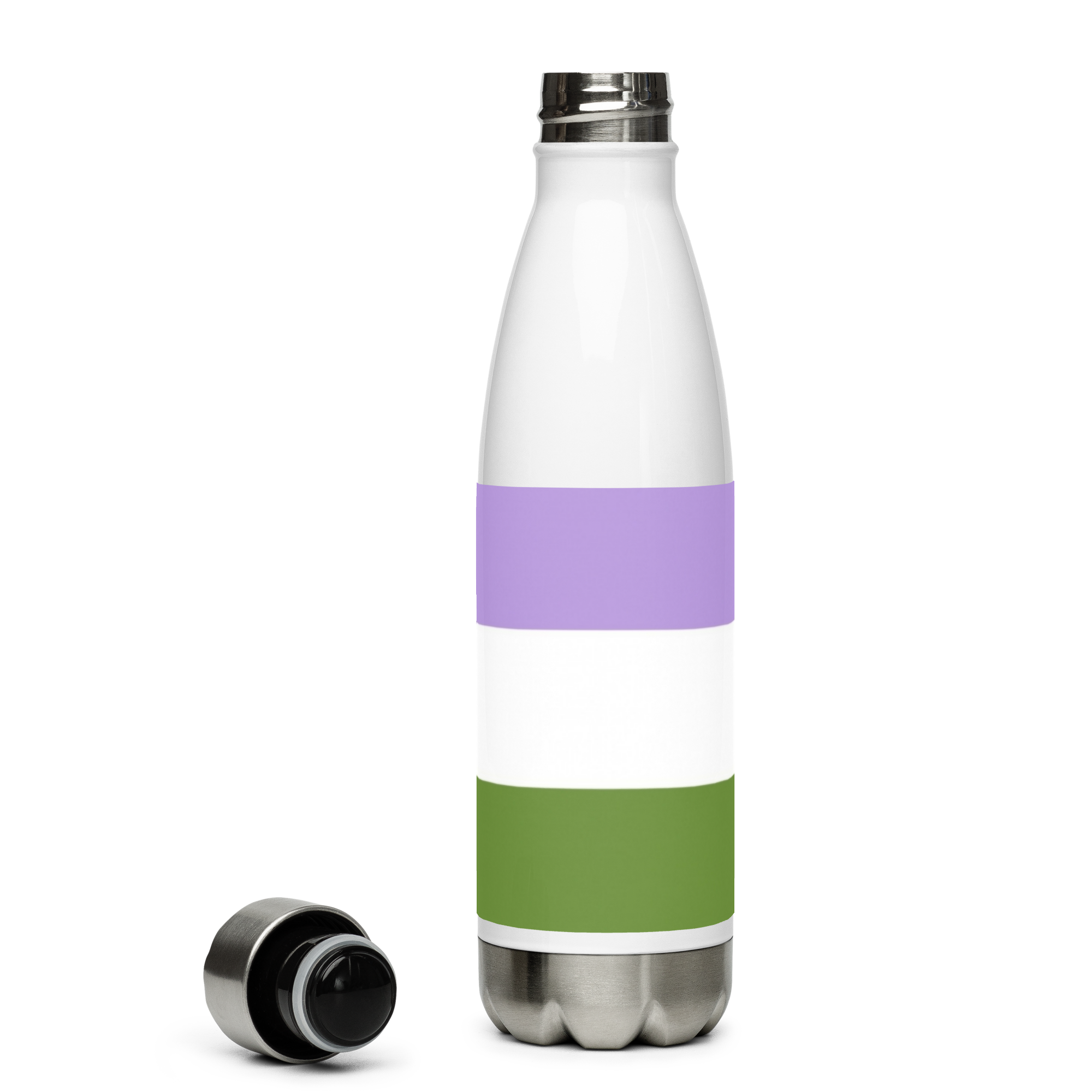 Botella de agua de acero inoxidable Bandera Genderqueer