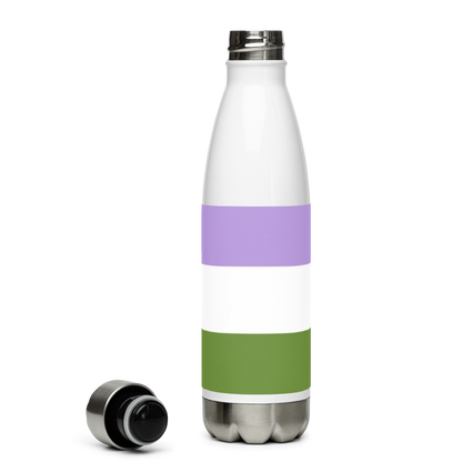 Botella de agua de acero inoxidable Bandera Genderqueer