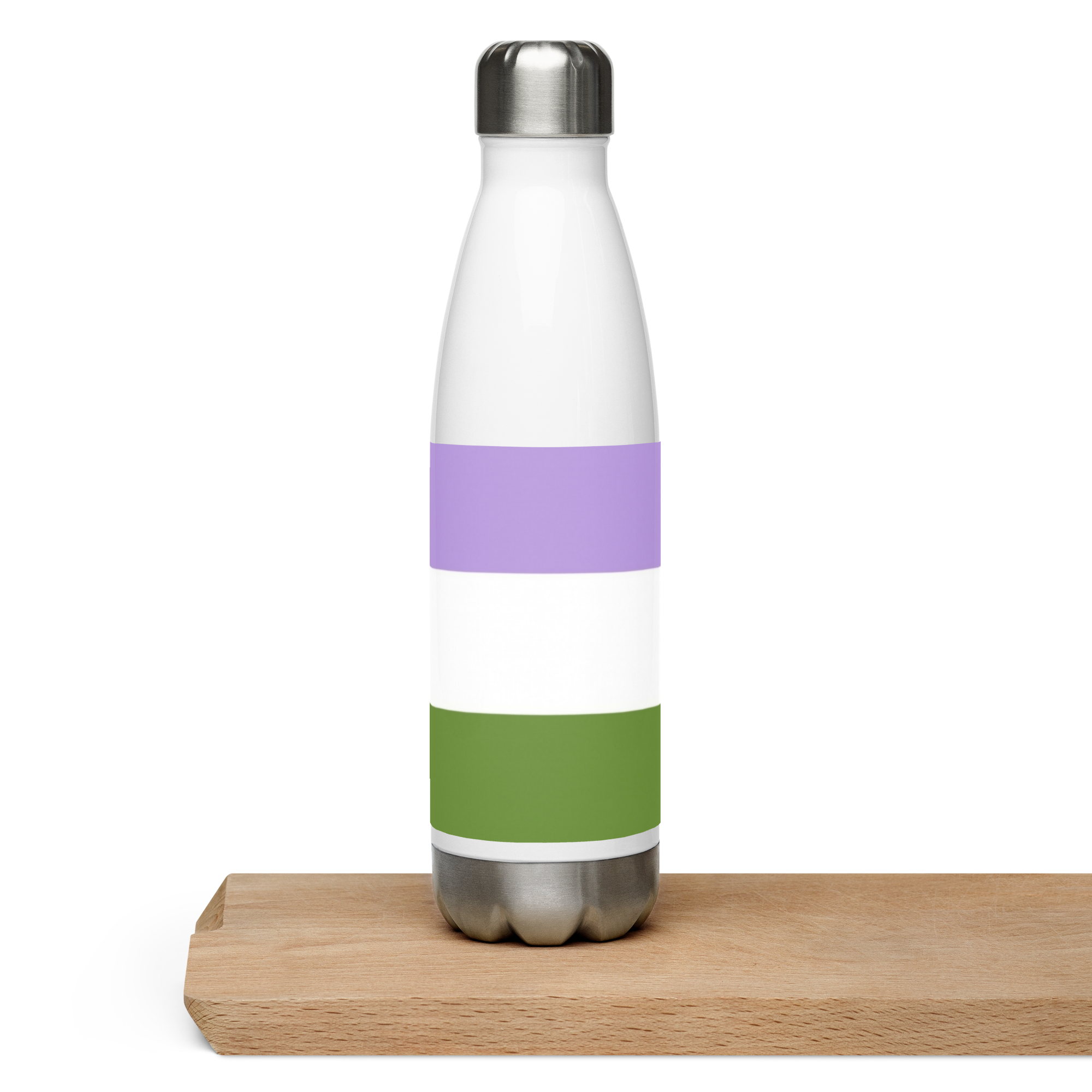 Botella de agua de acero inoxidable Bandera Genderqueer