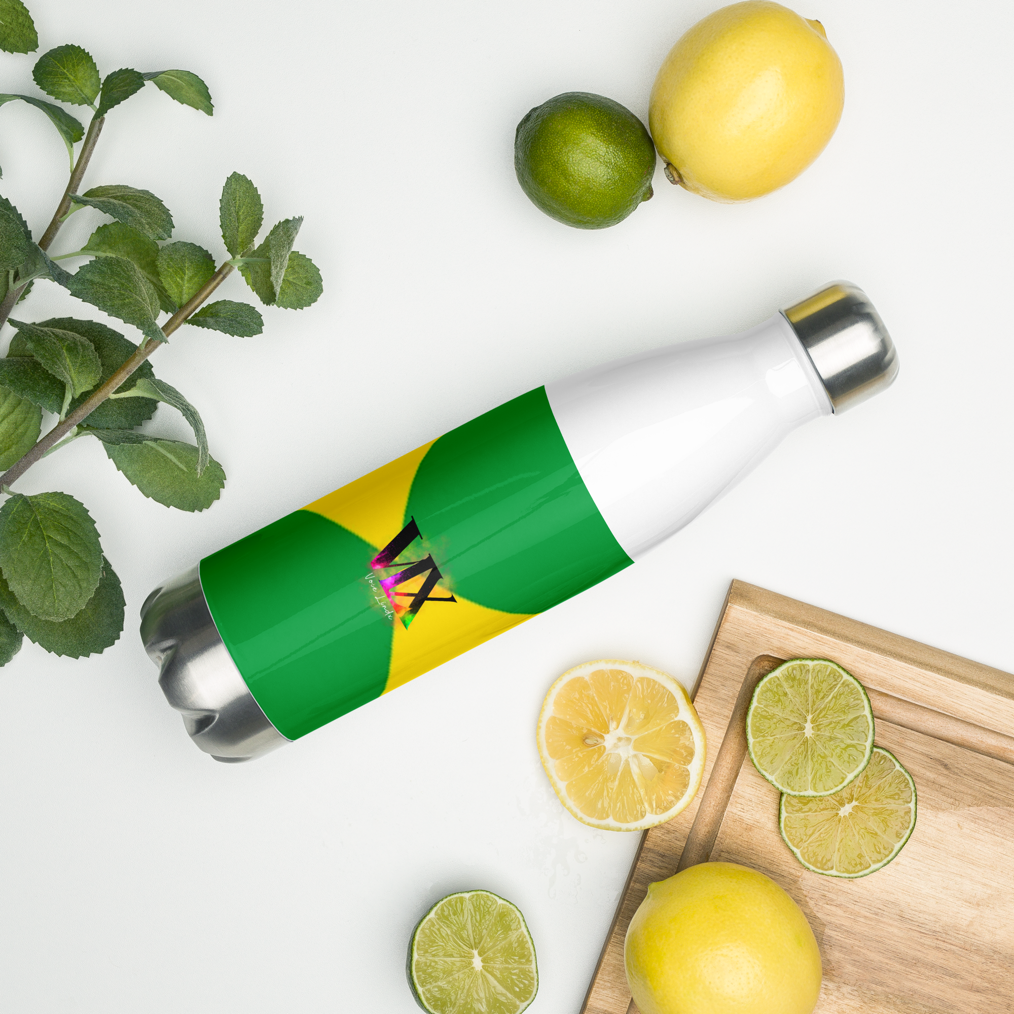 Botella de agua de acero inoxidable Bandera de Brasil