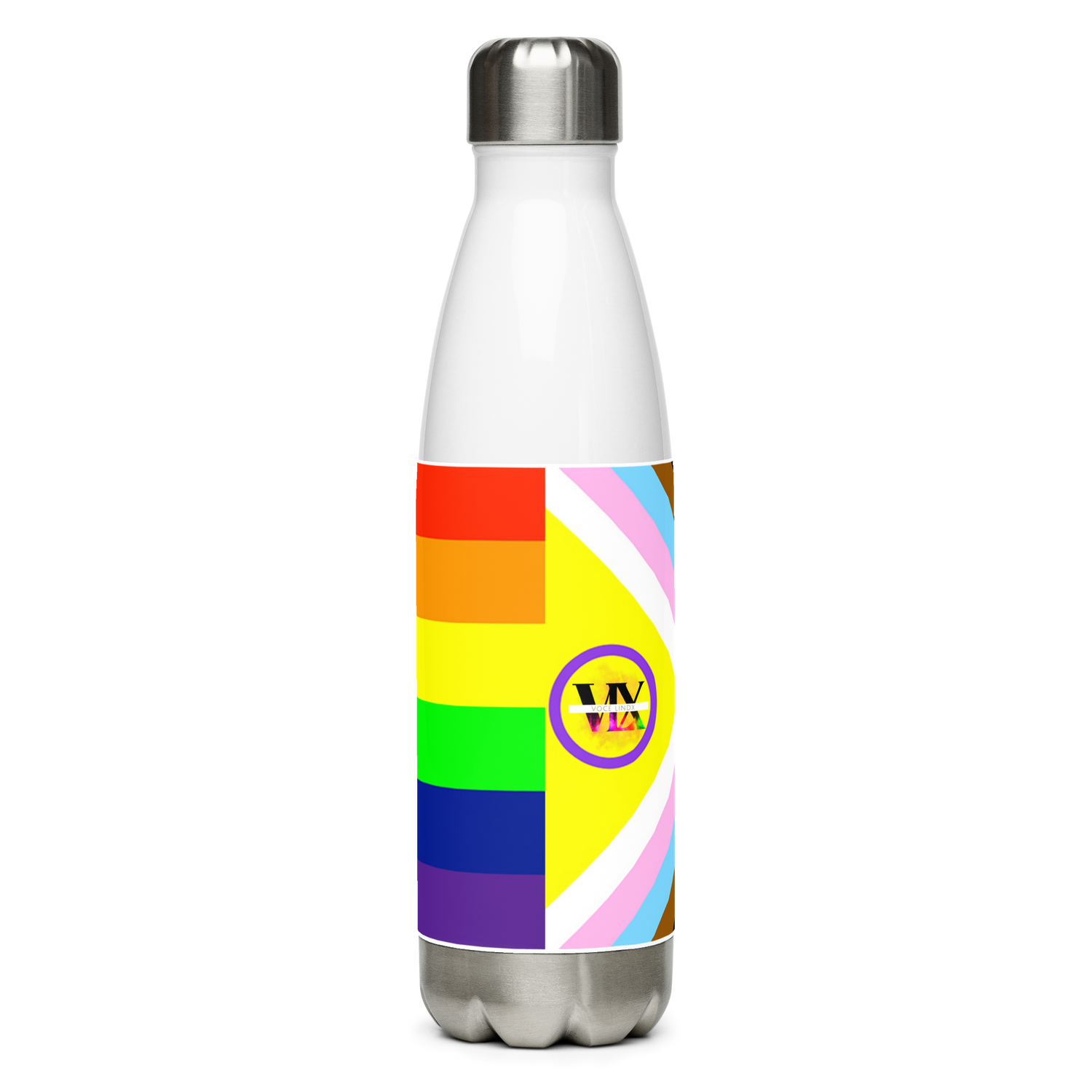 Garrafa de água de aço inoxidável Pride Intersex-Inclusive