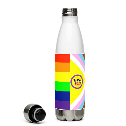 Garrafa de água de aço inoxidável Pride Intersex-Inclusive