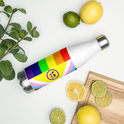 Garrafa de água de aço inoxidável Pride Intersex-Inclusive