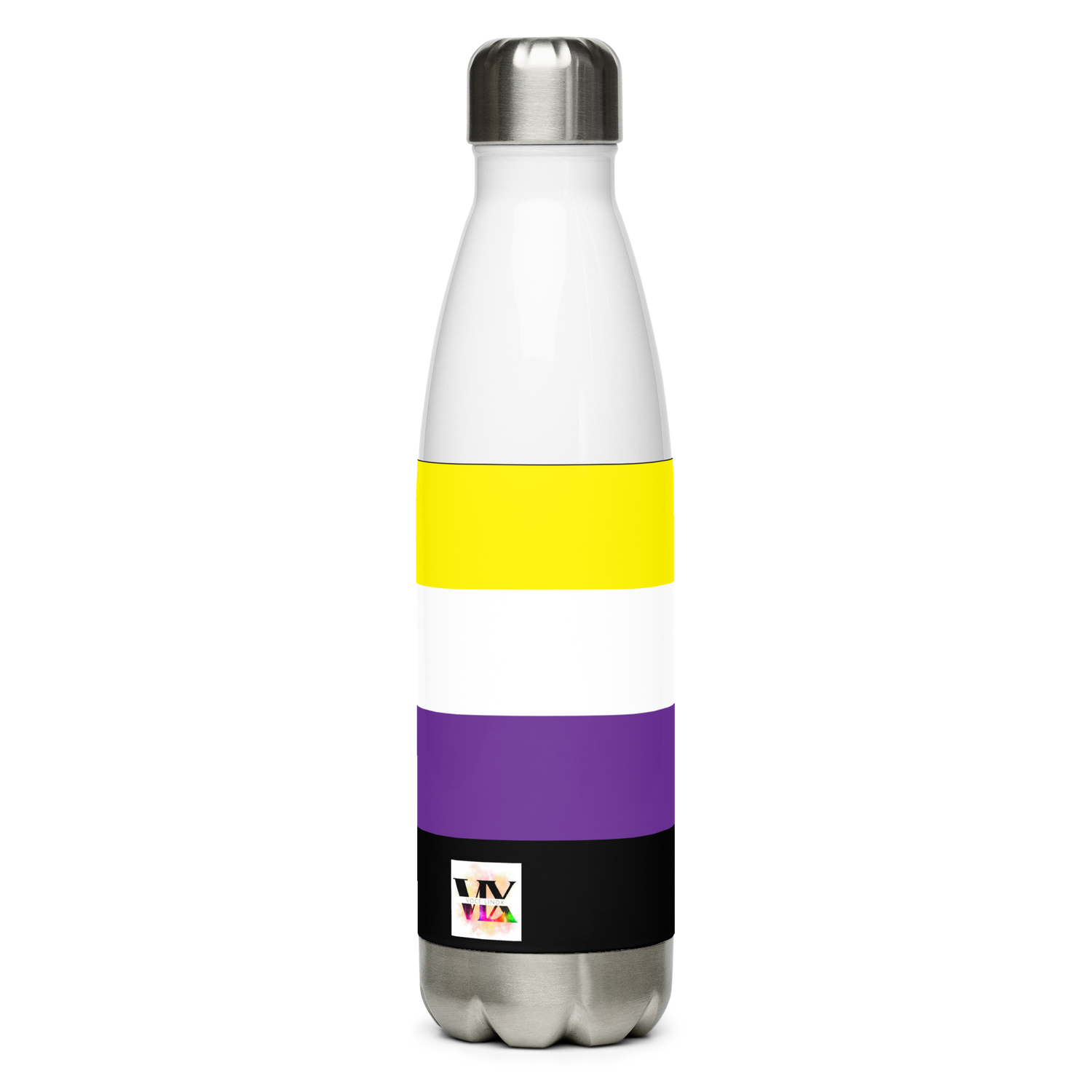 Bandeira não binária de garrafa de água de aço inoxidável