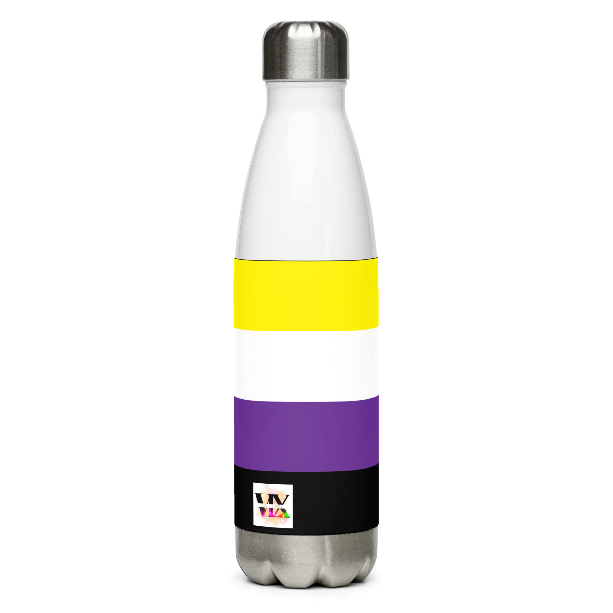 Bandeira não binária de garrafa de água de aço inoxidável