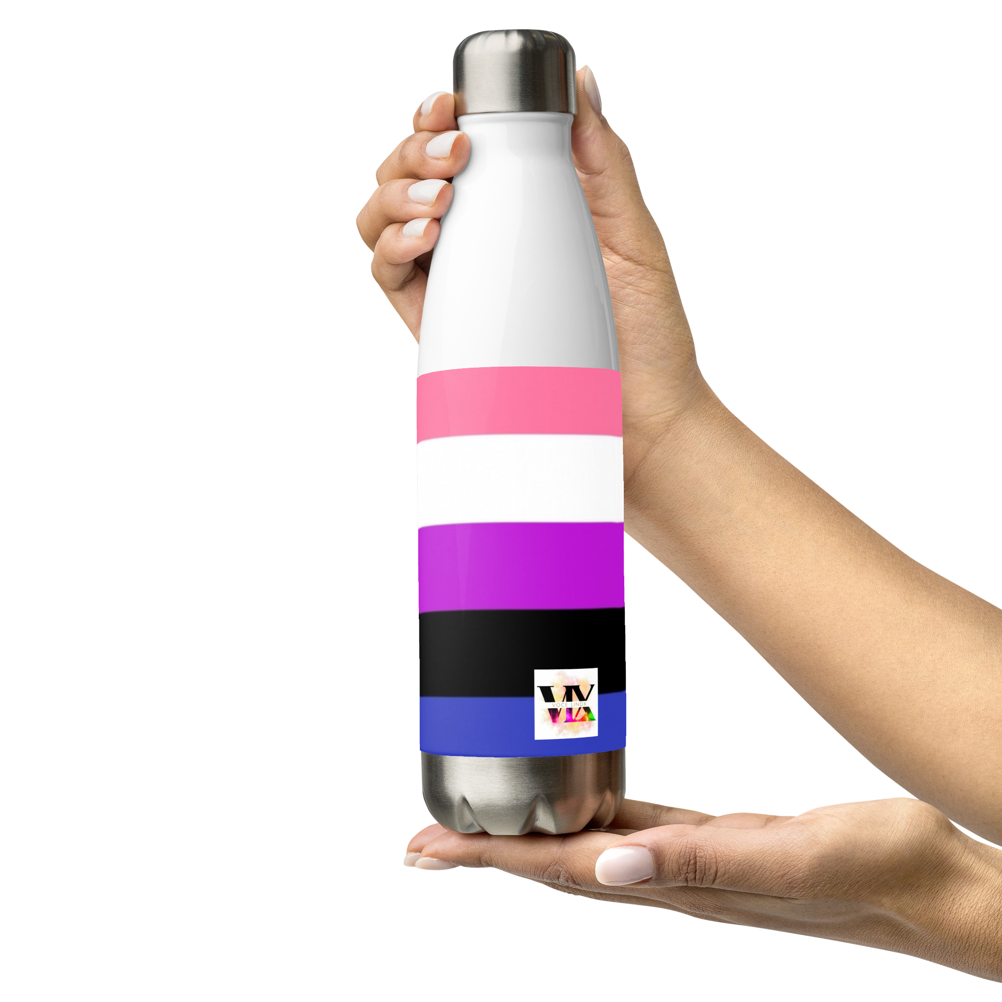 Botella de agua de acero inoxidable Genderfluid Pride