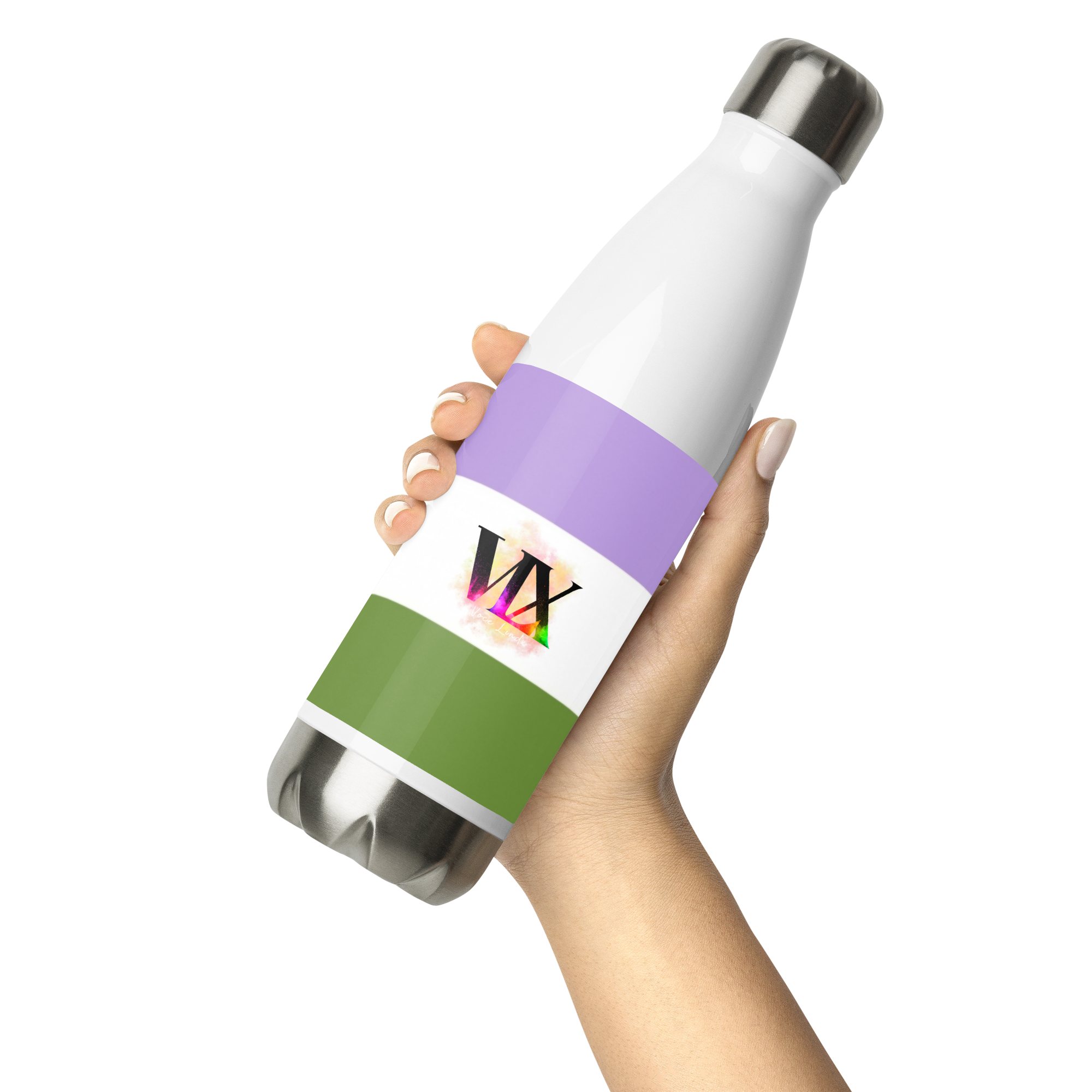Botella de agua de acero inoxidable Bandera Genderqueer