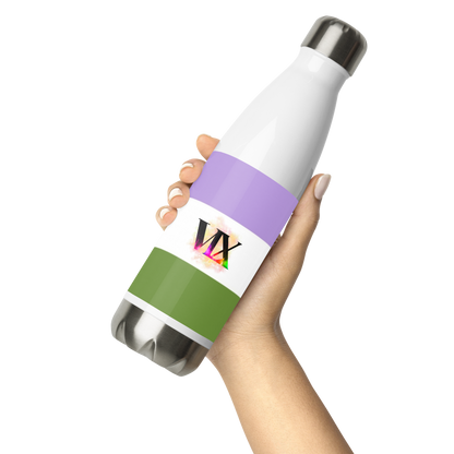Botella de agua de acero inoxidable Bandera Genderqueer