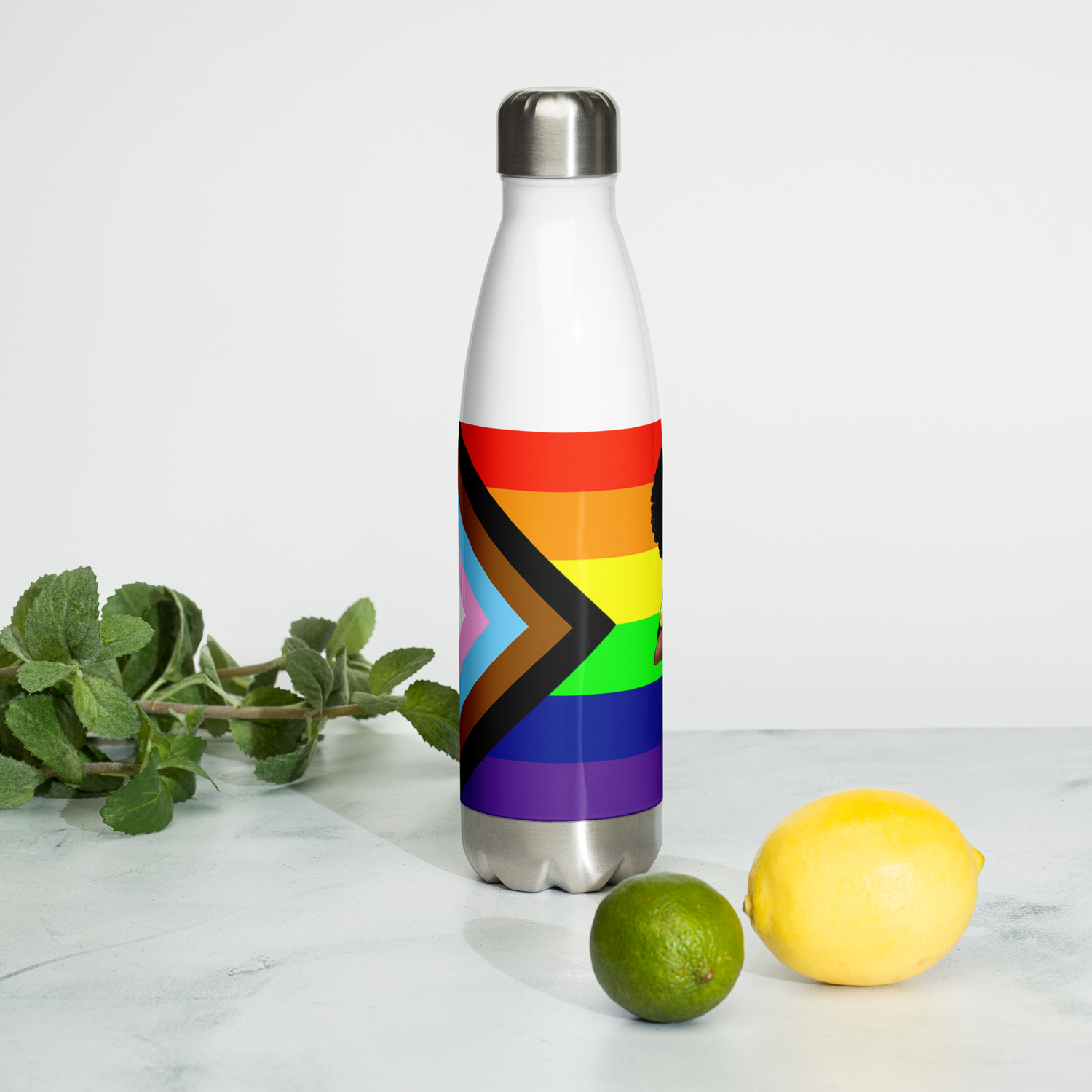Botella de agua de acero inoxidable No binario y Orgullo Intersexual-Inclusivo