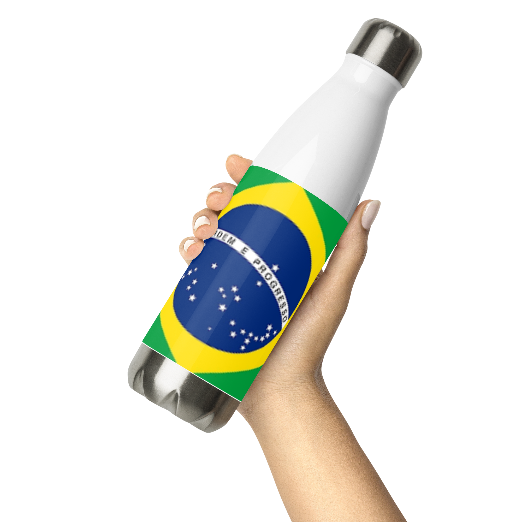 Botella de agua de acero inoxidable Bandera de Brasil
