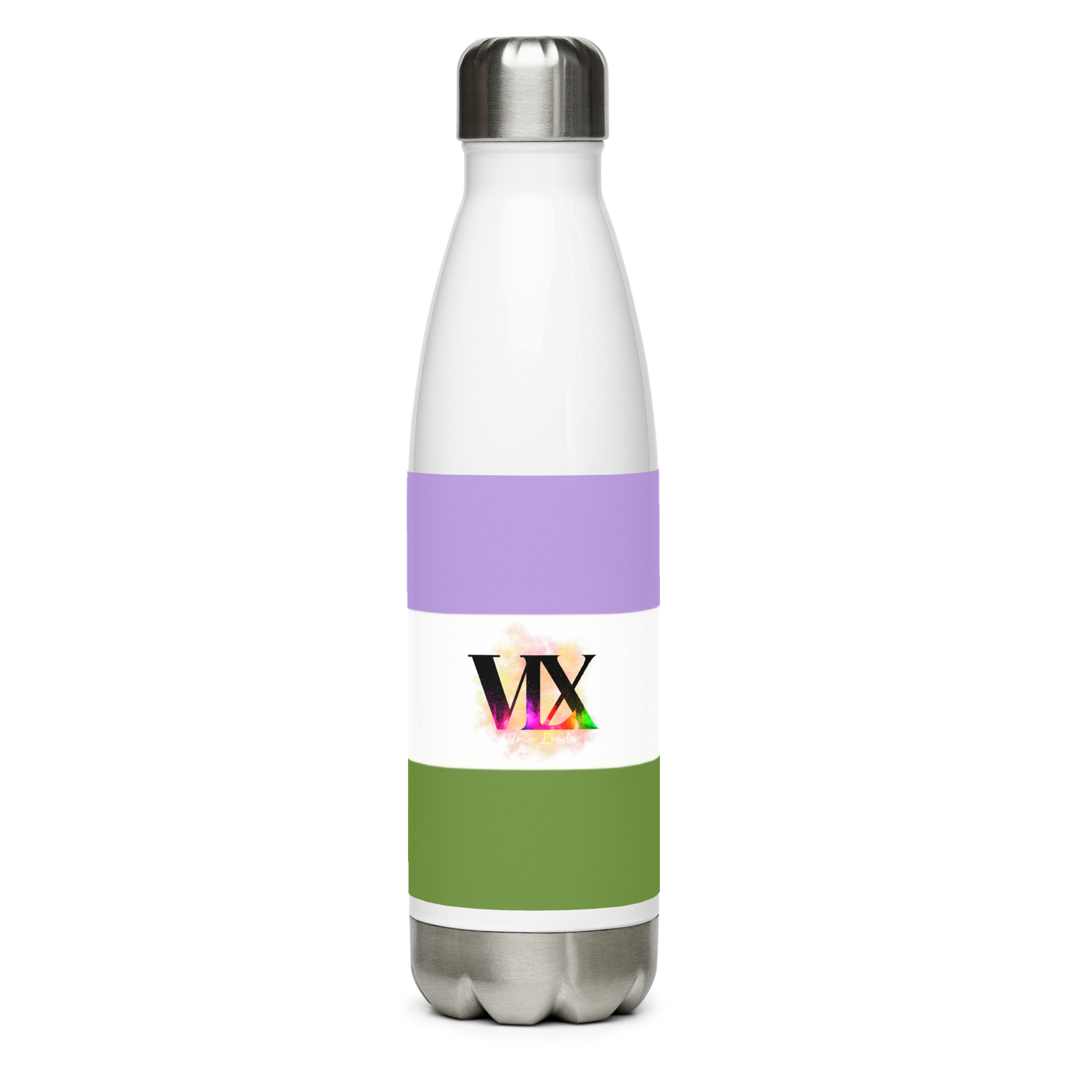 Botella de agua de acero inoxidable Bandera Genderqueer