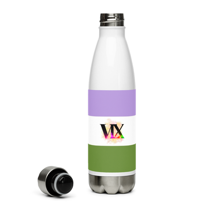 Botella de agua de acero inoxidable Bandera Genderqueer