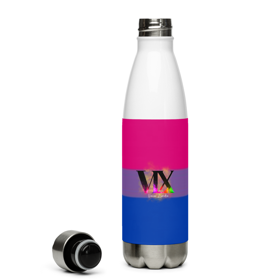 Botella de agua de acero inoxidable Bandera Bisexual