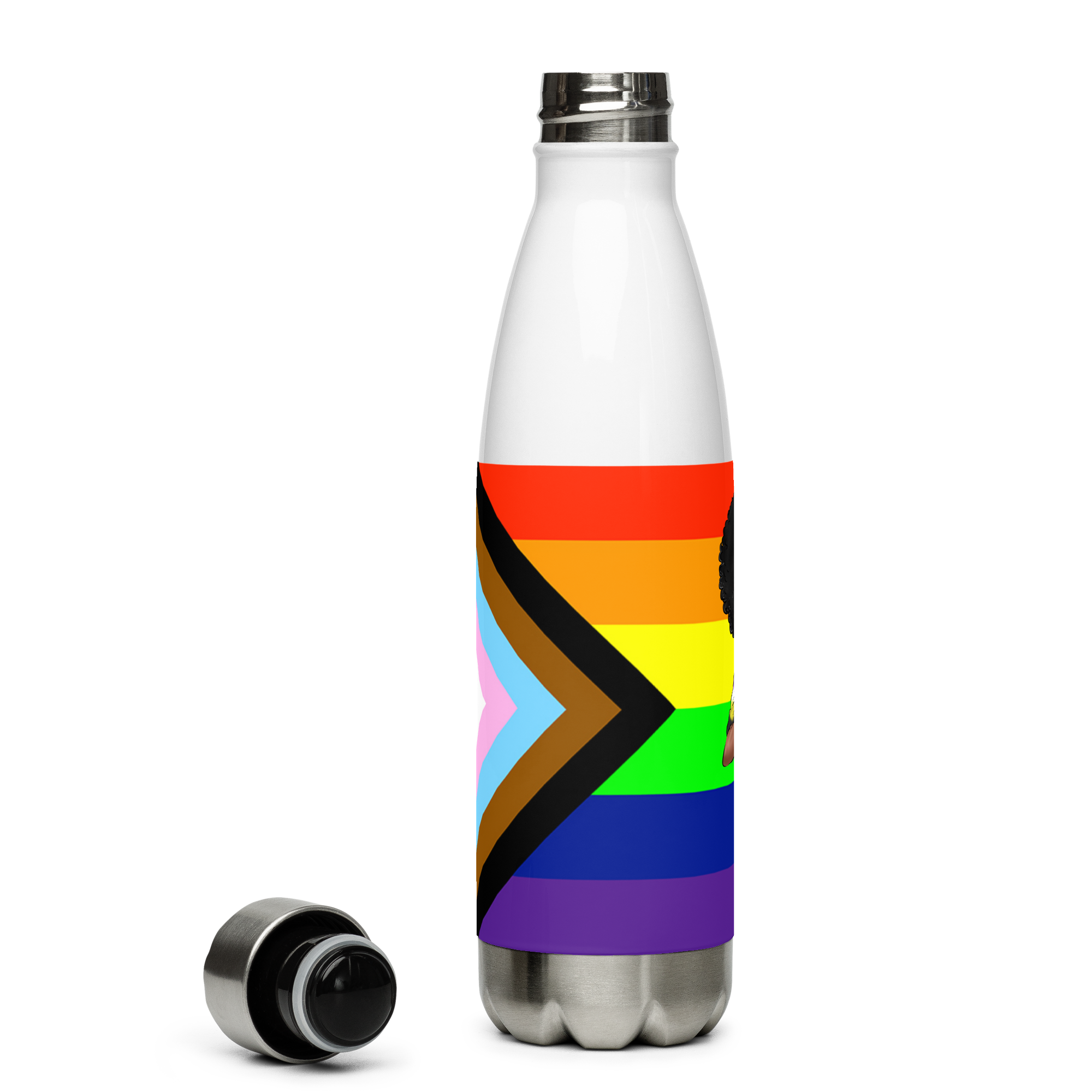 Botella de agua de acero inoxidable No binario y Orgullo Intersexual-Inclusivo
