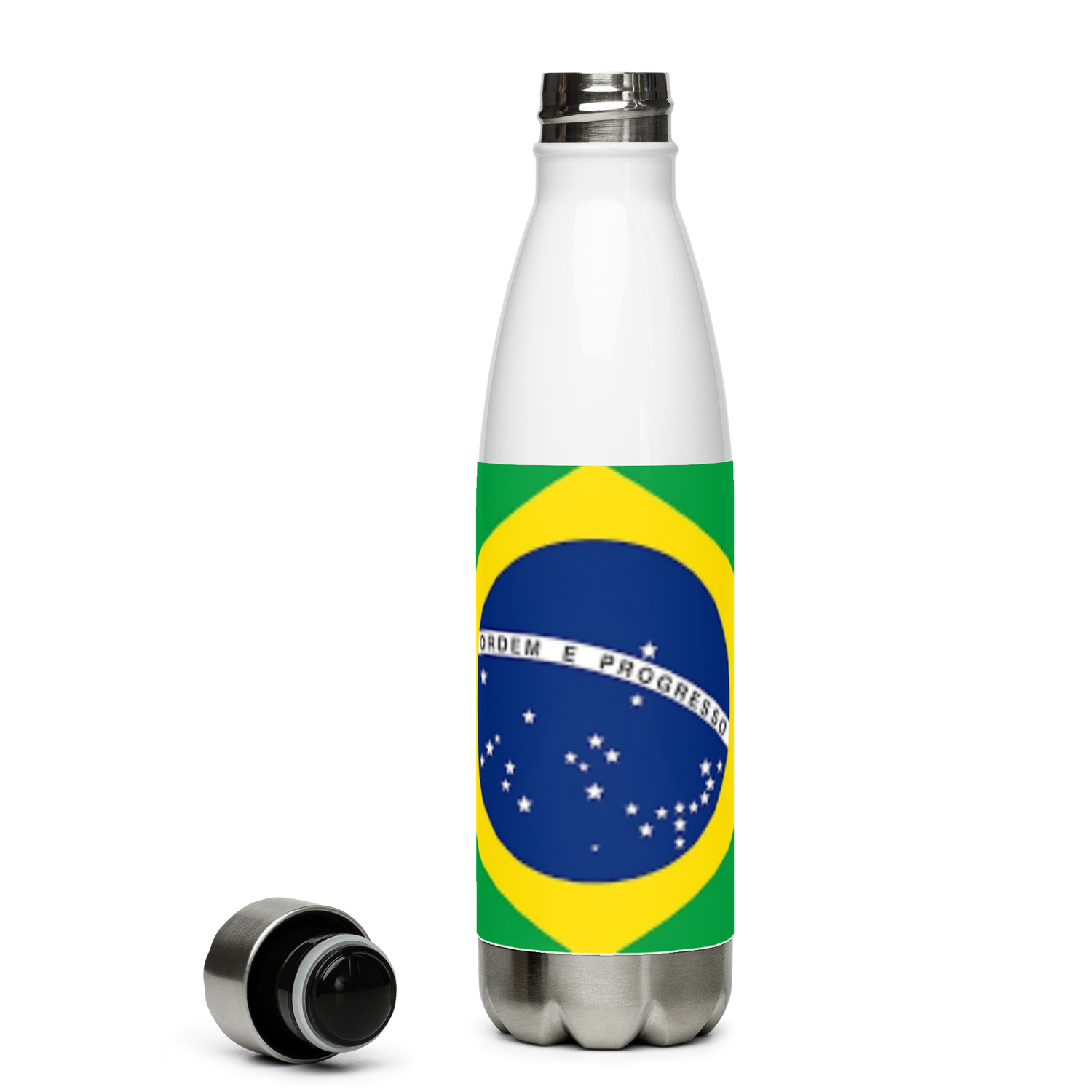 Botella de agua de acero inoxidable Bandera de Brasil