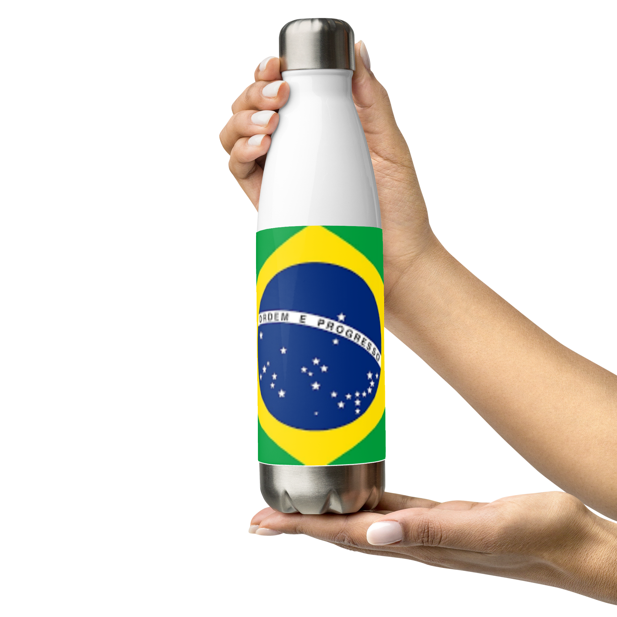 Botella de agua de acero inoxidable Bandera de Brasil