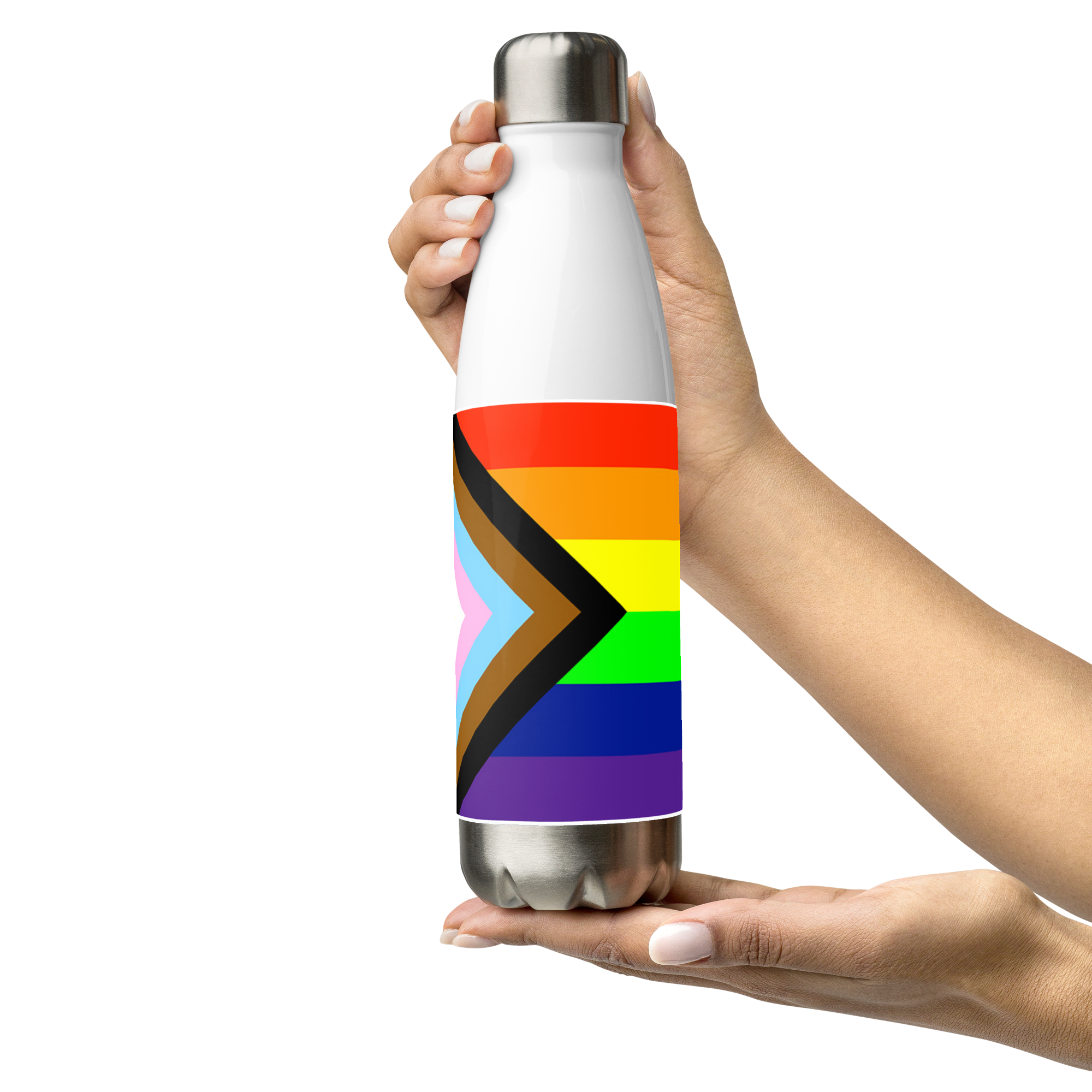Garrafa de água de aço inoxidável Pride Intersex-Inclusive