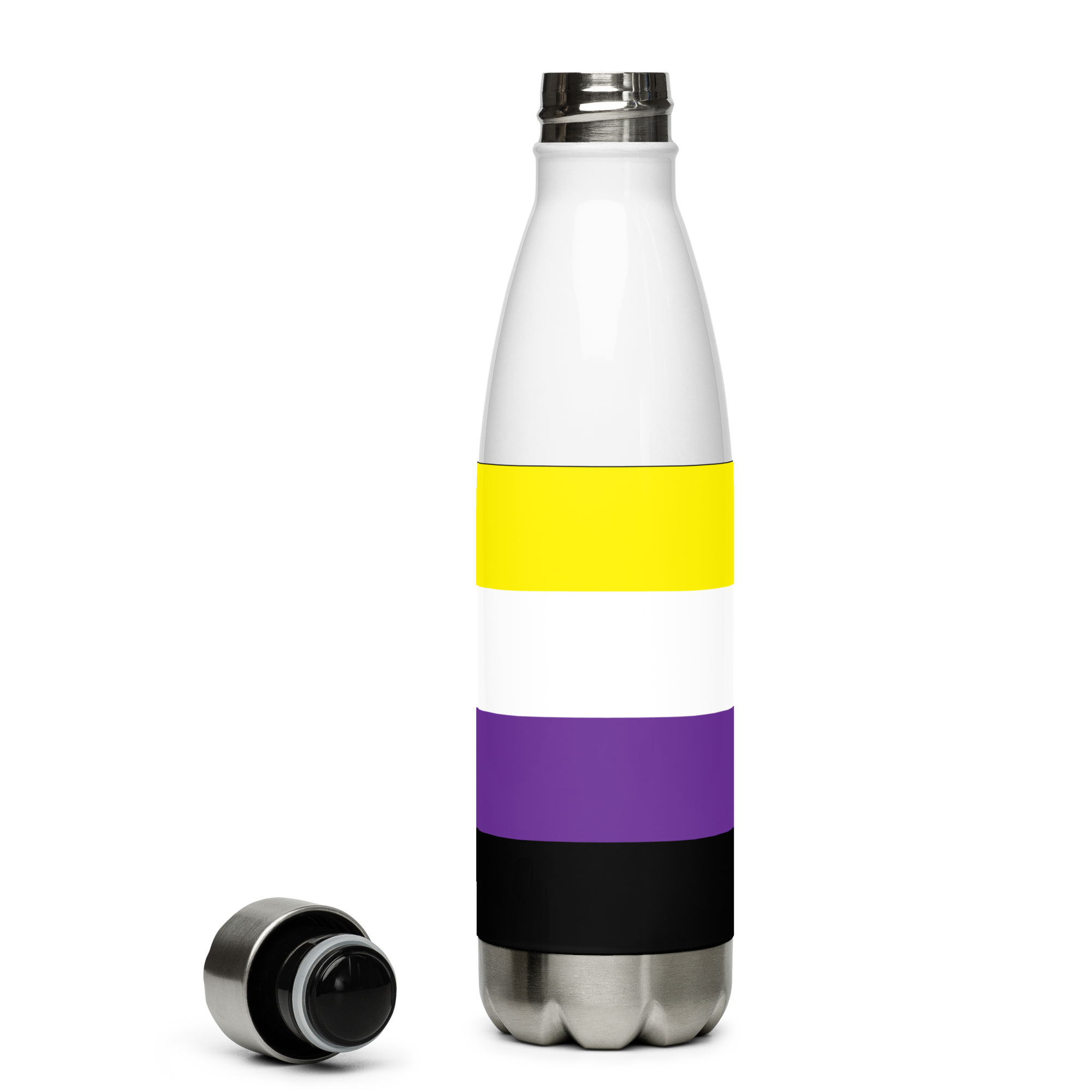 Bandeira não binária de garrafa de água de aço inoxidável