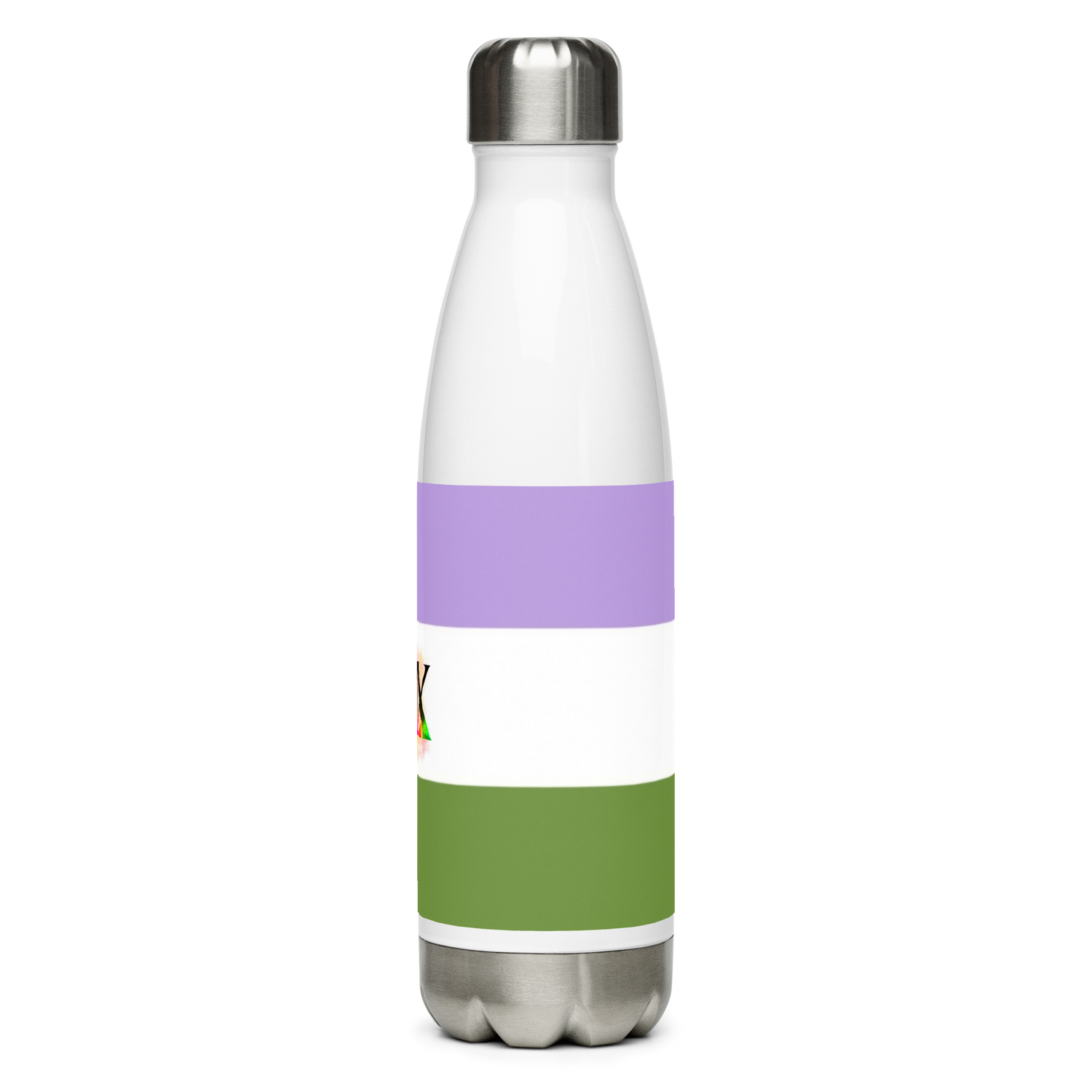 Botella de agua de acero inoxidable Bandera Genderqueer