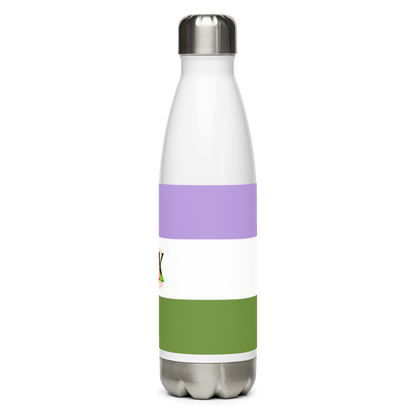 Botella de agua de acero inoxidable Bandera Genderqueer