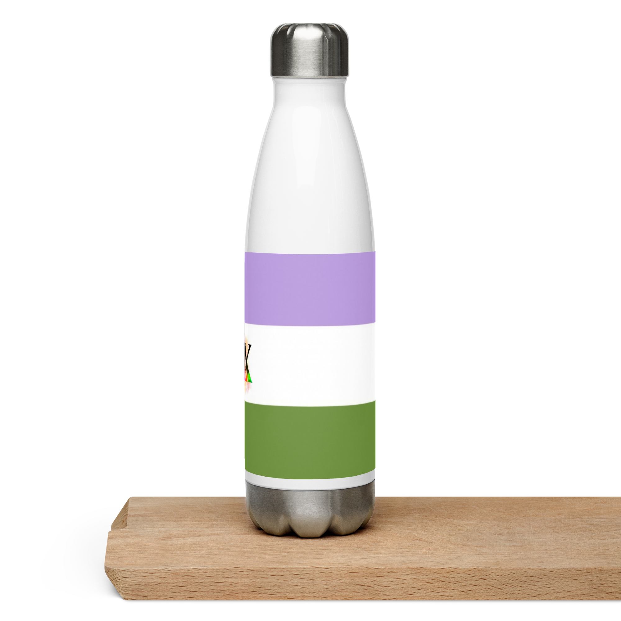 Botella de agua de acero inoxidable Bandera Genderqueer