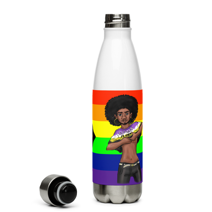 Botella de agua de acero inoxidable No binario y Orgullo Intersexual-Inclusivo