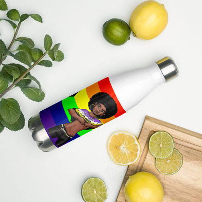 Botella de agua de acero inoxidable No binario y Orgullo Intersexual-Inclusivo